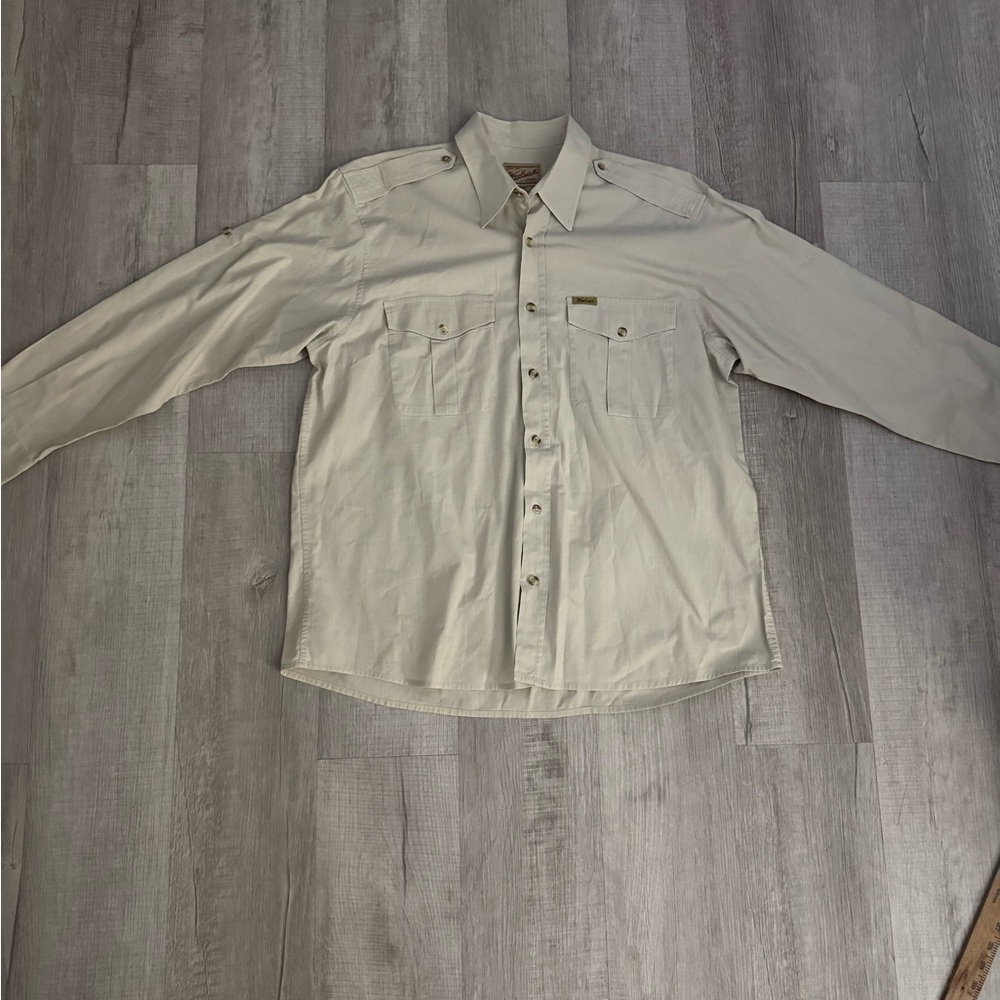 Woolrich Original Outdoor Rip stop tactical tan Button-Up Shirt